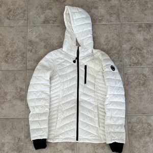 Nautica White Quilted Hooded Jacket
